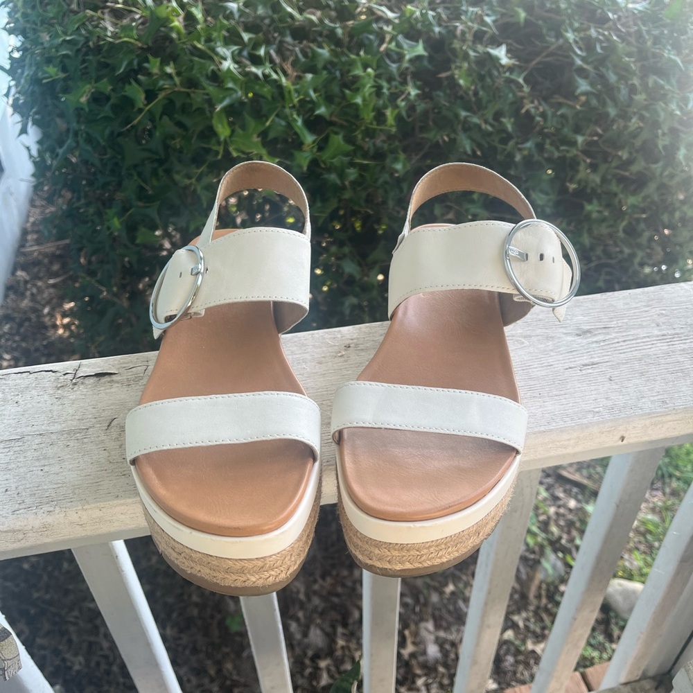 UGG Women's Jasmine Leather Platform Heel April Sandals - Size US 9